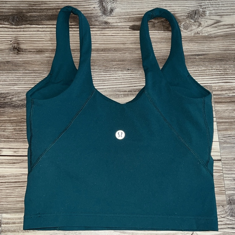 Lululemon Align Tank Top Storm Teal Sports Bra Size 0 - Picture 2 of 6